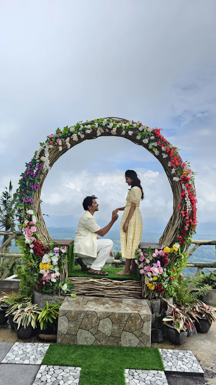 A Tripaway traveller proposing during a mountain holiday